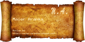 Maier Aranka névjegykártya